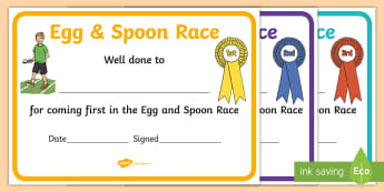 Sports Day Race Certificates - sports day, race, certificates