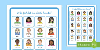 How Do You Feel Today? Emotions Chart German - german, Emotions, Today, Chart