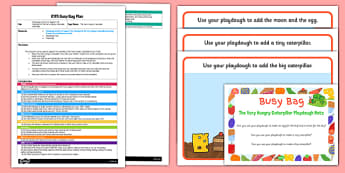 Playdough Activity EYFS Busy Bag Plan and Resource Pack to Support Teaching on the Very Hungry Caterpillar - Size comparrison, big and little, Eric Carle