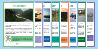 World Rivers Fact Posters - world rivers, world, river, fact posters, fact, posters, display