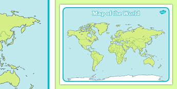 Map Of The World Sheet - map, map of the world, world, atlas, sheet, colour sheet, worldwide, geography, KS2, countries, 