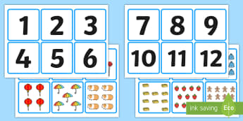 1-20 Number and Quantity Matching Cards - numeracy, numbers, subitising, matching, 1-20, numbers to 20, number matching cards, number and image matching cards, number and quantity matching cards, 1-20 matching cards