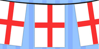 England A4 Flag Bunting - countries, geography, flags, country