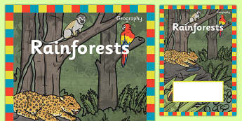 Rainforest Topic Editable Book Cover - rainforest, topic, book cover, cover, book, reading, trees, animals, exotic, tropical, warm, forest, tree, plants, green, amazon, editable, creative, activity, creativity