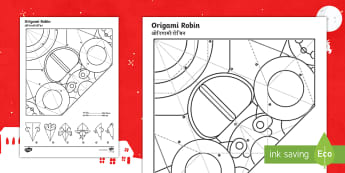 Simple Origami Robin Winter Christmas Paper Craft English/Hindi - winter, bird, festival, celebration, Christmas holiday, easy craft, paper work, EAL