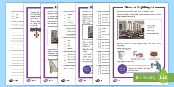 KS1 Florence Nightingale Differentiated Reading Comprehension Activity - EYFS/KS1 Florence Nightingale's Birthday (12.5.17), 12th May, Florence Nightingale, KS1 Florence Ni
