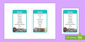 Rocks Scientific Vocabulary IKEA Tolsby Frame  - year 3, posters, science, sceince, rocks and minerals, scince, Sience, scienec, scence