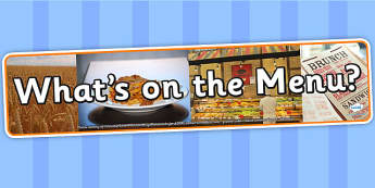 Whats on The Menu Photo Display Banner - on the menu, IPC display banner, IPC, on the menu display banner, IPC display, menu role play