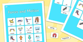 Forces and Motion Vocabulary Poster - forces, motion, display posters, themed posters, image, pictures, key words, forces and motion vocabulary, vocabulary