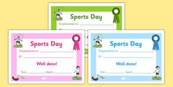 Editable Award Certificates - Editable sports day award certificates, reward, sports day, award, certificate, medal, rewards, school reward, medal, good running, good try, sports