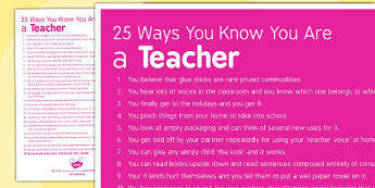 25 Ways You Know You Are a Teacher - teacher, 25 ways, know, you