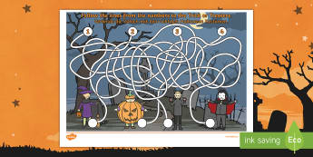 Halloween Themed Pencil Control Maze Activity English/German - EAL, German, Halloween, october, festival, autumn, celebration, spooky, ghosts, witch, zombies,Germa