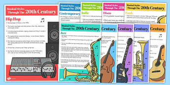The History of Music: Musical Styles Through the 20th Century Information Poster Pack