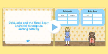 Goldilocks Three Bears Character Description Sorting PowerPoint
