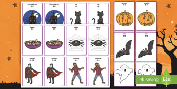 Halloween Pairs Matching Game English/Mandarin Chinese - Halloween Pairs Matching Game - american, US, comparing, fun activity, KS1, early years, haloween, h