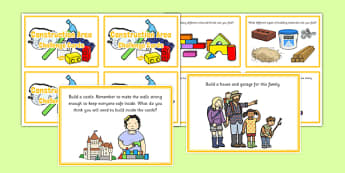 Construction Area Challenge Cards - challenge cards, construction