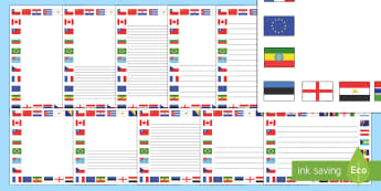 Flags Of the World Page Borders - Flags of the world, flags, world, country, countries, all around the world, worldwide, flag, around the world, globe