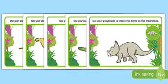 Dinosaurs Playdough Mats - Dinosaur, playdough, mat, history, t-rex, stegosaurus, raptor, iguanodon, tyrannasaurus rex