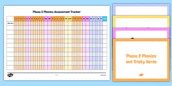 Phase 2 Phonics and Tricky Words Assessment Tracker and PowerPoint Pack - EYFS, letters and sounds