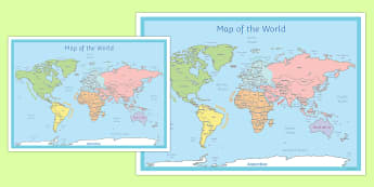 World Map Poster - world, map, poster, display, world map, land