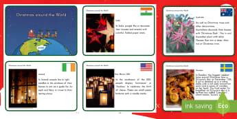 Christmas Around the World Fact Cards - Christmas, culture, around the world, religion, fact cards