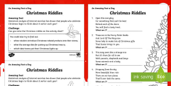 Christmas Riddles Activity Sheet