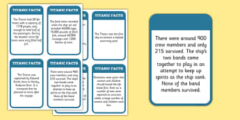 The Titanic Fact Cards - titanic, facts, history, visual aids