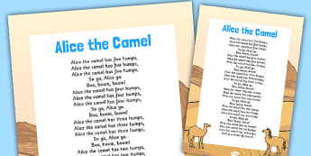Alice the Camel Nursery Rhyme Poster - rhymes, poem, display