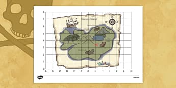 Pirate Treasure Map - pirate, pirates, ship, sea, treasure, treasure map, map, boat, island 