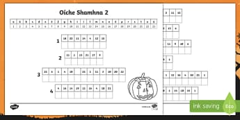 Oíche Shamhna, Bris an Cód Activity Sheets Gaeilge