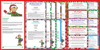 EYFS Christmas Elf Maths Scenarios Resource Pack