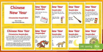 Chinese New Year Display Fact Cards English/German  - EAL, German, Chinese New Year Display Fact Cards - celebrate, celebrations, u=chinese new year, new 