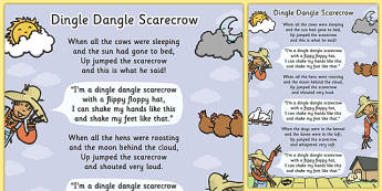 Dingle Dangle Scarecrow Nursery Rhyme Poster - scarecrow, recipe