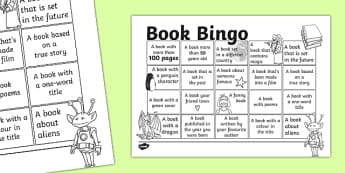 Book Bingo Activity Sheet - reading, literacy, game, library, ks2, interaction, stories, , worksheet