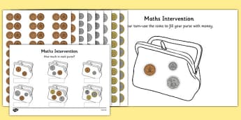 Maths Intervention Purse Coins - SEN, special needs, maths, money, counting money, recognising money, adding money, coins, notes