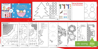 Christmas Paper Craft Activity Pack English/German - Holidays, Advent, December, EAL, German, English-German,,German-translation