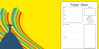 Rio 2016 Paralympics Champion Fact File - nz, new zealand, Paralympics, Rio 2016, Brazil, Paralympic athletes, Paralympic champions, fact file, Internet research, gold medal, athlete