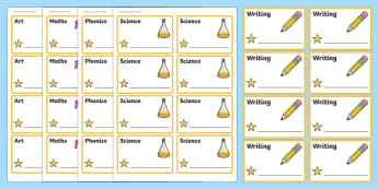 Star Themed Editable Book Labels - Themed Book label, label, subject labels, exercise book, workbook labels, textbook labels