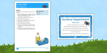 Sticky Web Science Experiment - EYFS, Spider, minibeast, sticky web, science experiment
