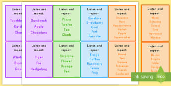 Listen and Repeat Auditory Memory Cards - Listen and repeat, memory, auditory, cards, special education