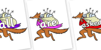 Tricky Words on Mr Fox to Support Teaching on Fantastic Mr Fox - Tricky words, DfES Letters and Sounds, Letters and sounds, display, words