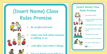 Our Class Rules Promise  Display Poster - New Class, Transition Activity, Nursery to Foundation, Classroom Displays, PSHE
