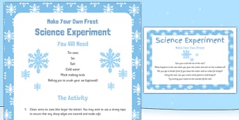 Make Your Own Frost Science Experiment - winter, arctic, Antarctic, polar