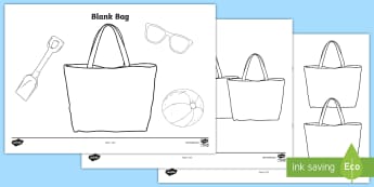 Blank Bag Template -  create, design, beach bag, decorate, summer