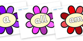 Foundation Stage 2 Keywords on Flowers - FS2, CLL, keywords, Communication language and literacy,  Display, Key words, high frequency words, foundation stage literacy, DfES Letters and Sounds, Letters and Sounds, spelling