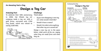 Design a Toy Car Activity Sheet, worksheet