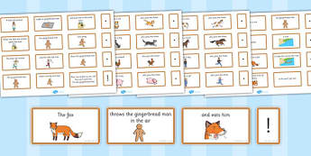 The Gingerbread Man Sentence Building Cards - gingerbread man