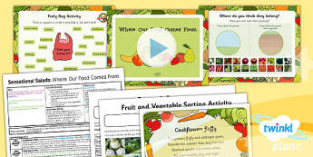D&T: Sensational Salads: Where Our Food Comes From KS1 Lesson Pack 1