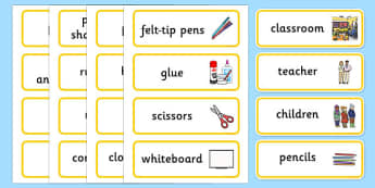 Classroom Word Cards - classroom, word cards, class, room, cards