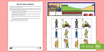People Who Help Us Barrier Game - Australia, EYLF, literacy, listening, speaking, barrier, game, people who help us, community helpers